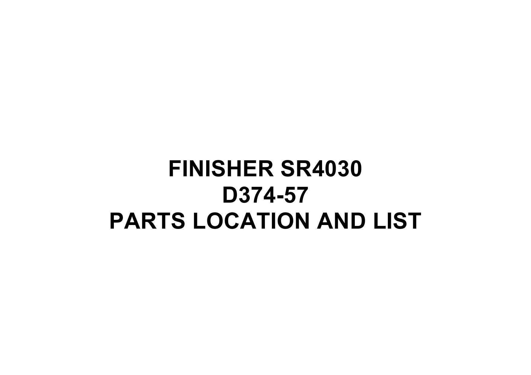 RICOH Options SR4030 D374 FINISHER Parts Catalog PDF download-1 RICOH Options SR4030 D374 FINISHER Parts Catalog PDF download-1